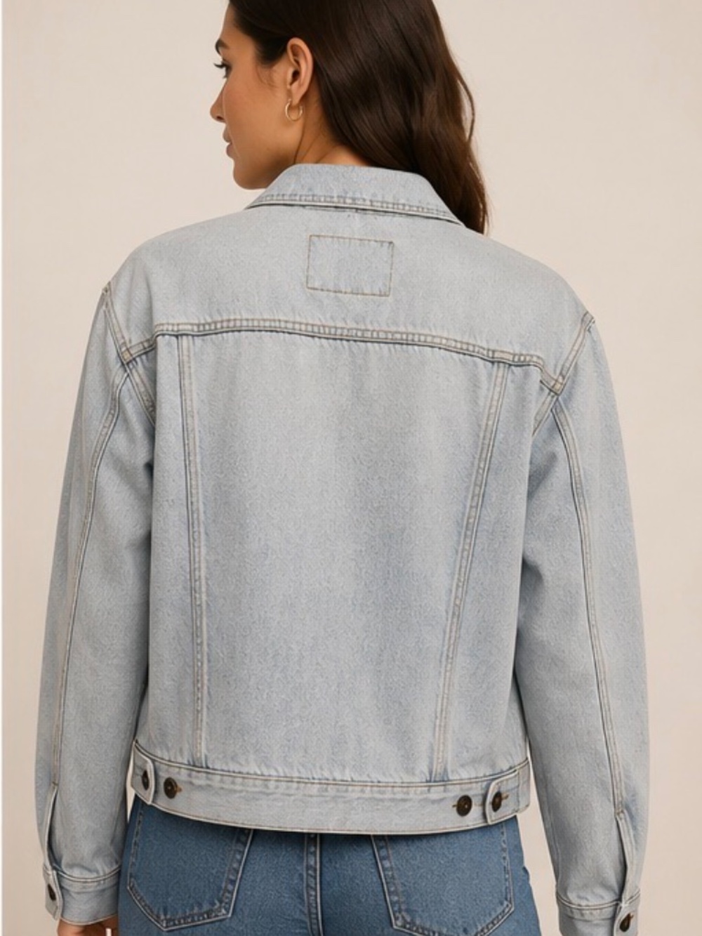 Light Wash Denim Jacket - by Express. Classic Style that never outdated. Size S - Picture 9 of 9